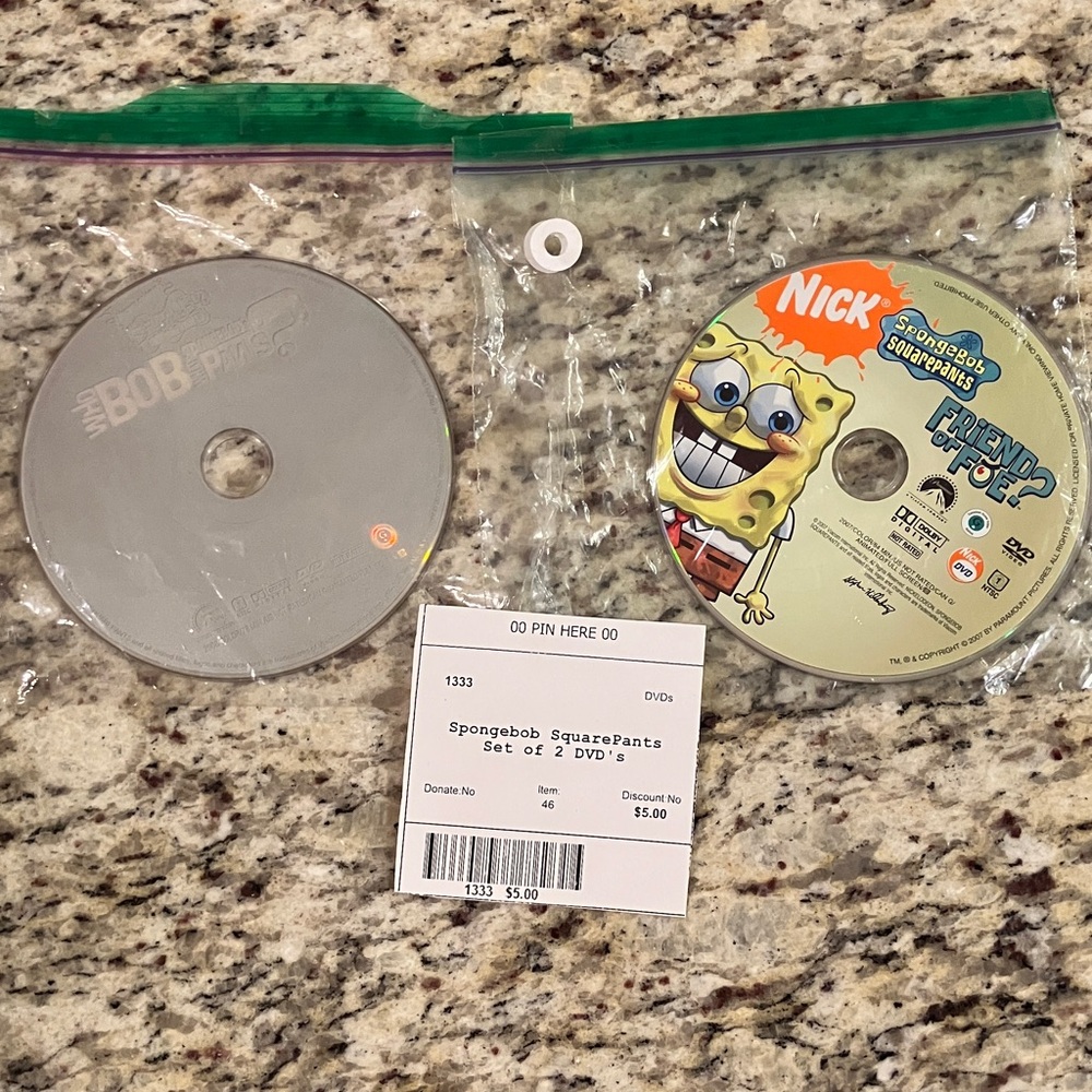 SpongeBob SquarePants DVD Lot 2 Discs Nickelodeon